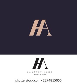 Initial HA or AH unique monogram and elegant logo design, Professional Letters Vector Business Logo.