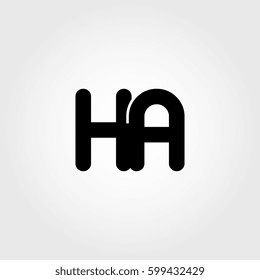 initial ha black business logo