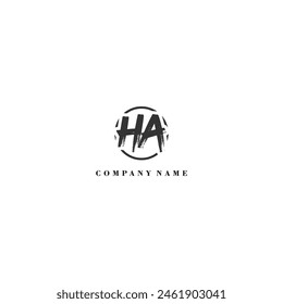 Initial HA brush logo company trend identity