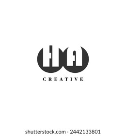 Initial HA company creative label trendy idea brand