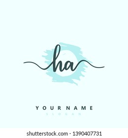 Initial HA handwriting logo template vector