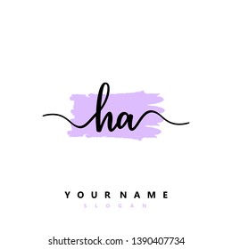 Initial HA handwriting logo template vector