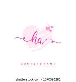 Initial HA handwriting logo template vector