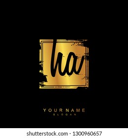 Initial HA handwriting logo vector