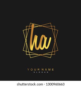 Initial HA handwriting logo vector