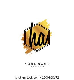 Initial HA handwriting logo vector
