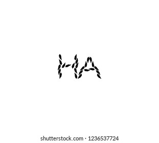 Initial HA Letter Abstract Shape Geometric Monogram Crystal Logotype
