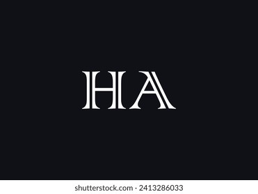 Initial HA Letter Logo Design Vector Template. Abstract Letter HA Linked Logo