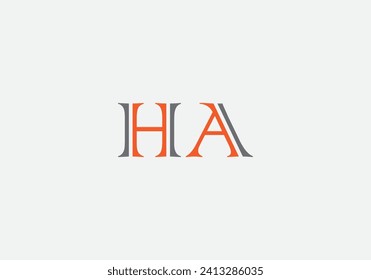 Initial HA Letter Logo Design Vector Template. Abstract Letter HA Linked Logo