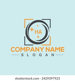 Initial HA letter logo design with creative square symbol