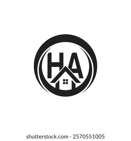 Initial HA letter Real Estate Business logo Design Vector Template