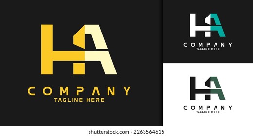 Initial HA logo design for company, business, and brand identity	