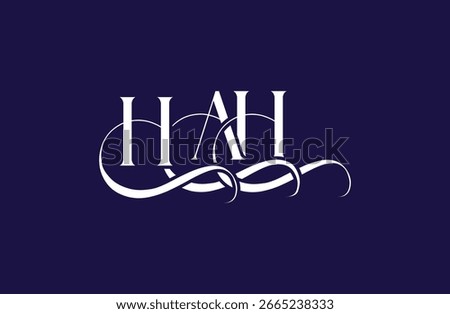 Initial HAH letter logo design. Elegant Monogram Logo Design with Decorative Elements and Typography
