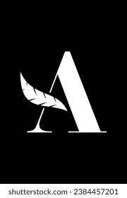 diseño inicial de logotipo de vector de pelo A
