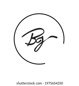 initial hand draw letter BG logo or icon monogram. EPS 10
