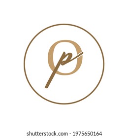 initial hand draw letter OP logo or icon monogram. EPS 10