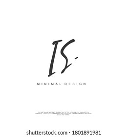 IS Erstmalige Handschrift oder handgeschriebenes Logo für die Identität. Logo mit Unterschrift und handgezeichnet.