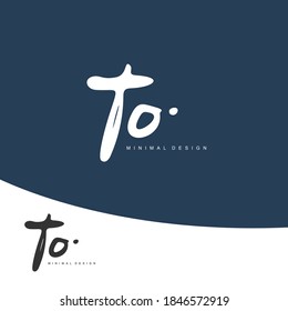TO Initial handwriting or handwritten logo for identity. Logo with signature and hand drawn style.