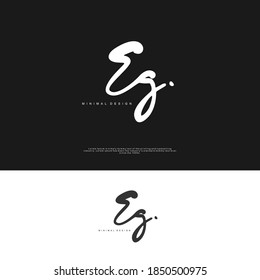 EG Initial handwriting or handwritten logo for identity. Logo with signature and hand drawn style.