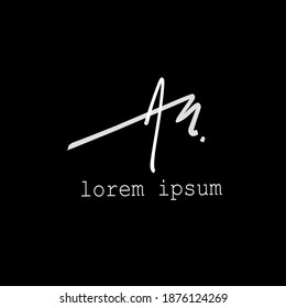 An Initial handwriting or handwritten logo for identity