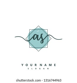Initial AS handwriting logo