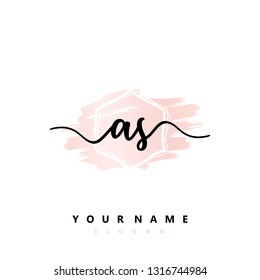 Initial AS handwriting logo