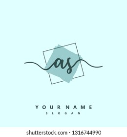 Initial AS handwriting logo
