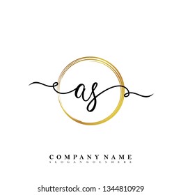 Initial AS handwriting logo