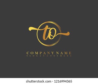 TO initial handwriting logo circle template vector