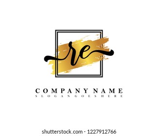 RE Initial handwriting logo concept
