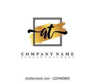 AT Initial handwriting logo concept