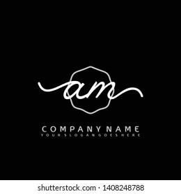 AM Initial handwriting logo concept