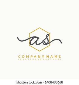 AS Initial handwriting logo concept