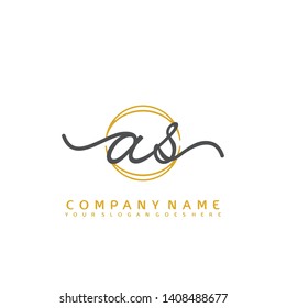 AS Initial handwriting logo concept