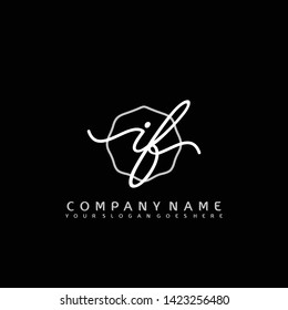 IF Initial handwriting logo concept