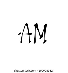 AM initial handwriting logo for identity