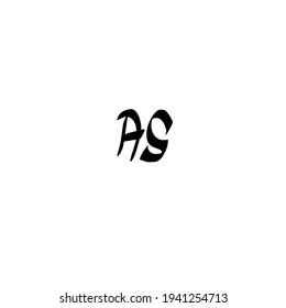 AS initial handwriting logo for identity