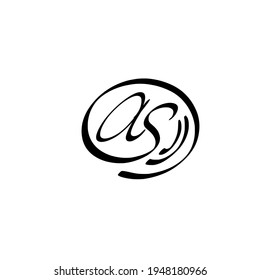 AS initial handwriting logo for identity