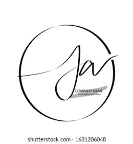 Initial handwriting logo JA Letter Signature template vector