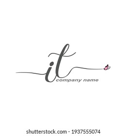 IT Initial Handwriting logo luxury vector beauty
