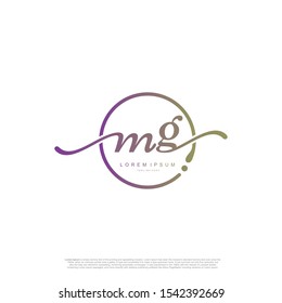 Initial handwriting logo MG Letter Signature template vector.