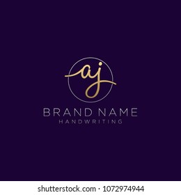 A A Initial handwriting logo template