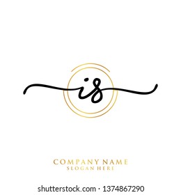 IS Initial handwriting logo template