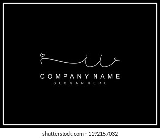 Initial I I handwriting logo template vector