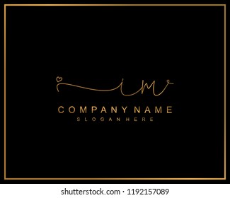 Initial I  handwriting logo template vector