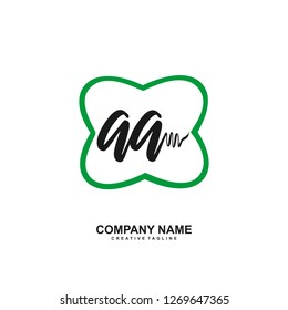 A A Initial Handwriting Logo Template Vector 