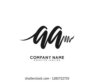 A A Initial Handwriting Logo Template Vector