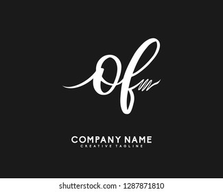 OF Initial Handwriting Logo Template Vector