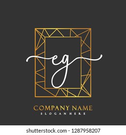 EG Initial Handwriting logo template vector