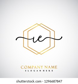 IE Initial Handwriting logo template vector